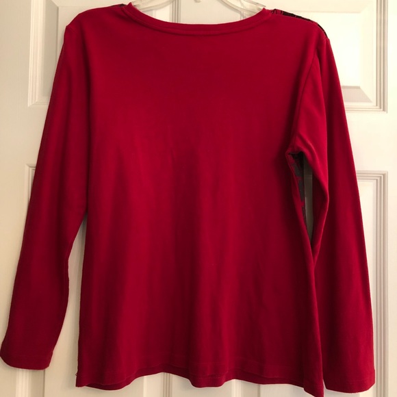 Style & Co. Sport Red Long Sleeve Knit Top L - Picture 7 of 8